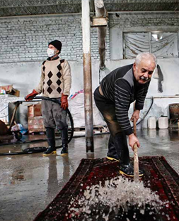 شستشوی سنتی قالی در قالیشویی بوعلی قم